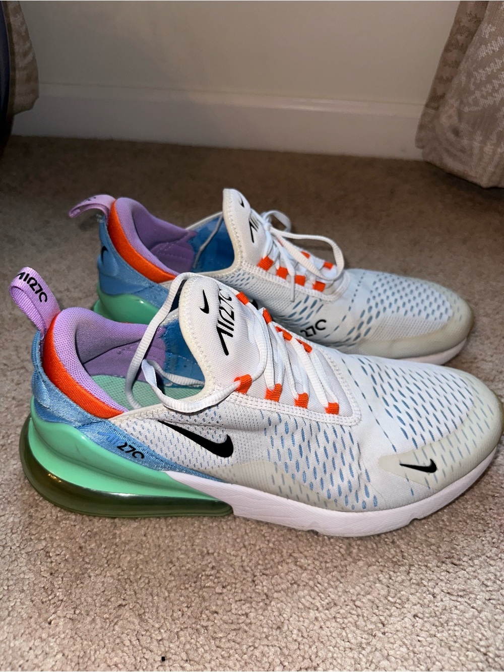Nike Air Max 270 Nike Air Max 270 Nike 101 Men's US12 White Multicolor Sneakers